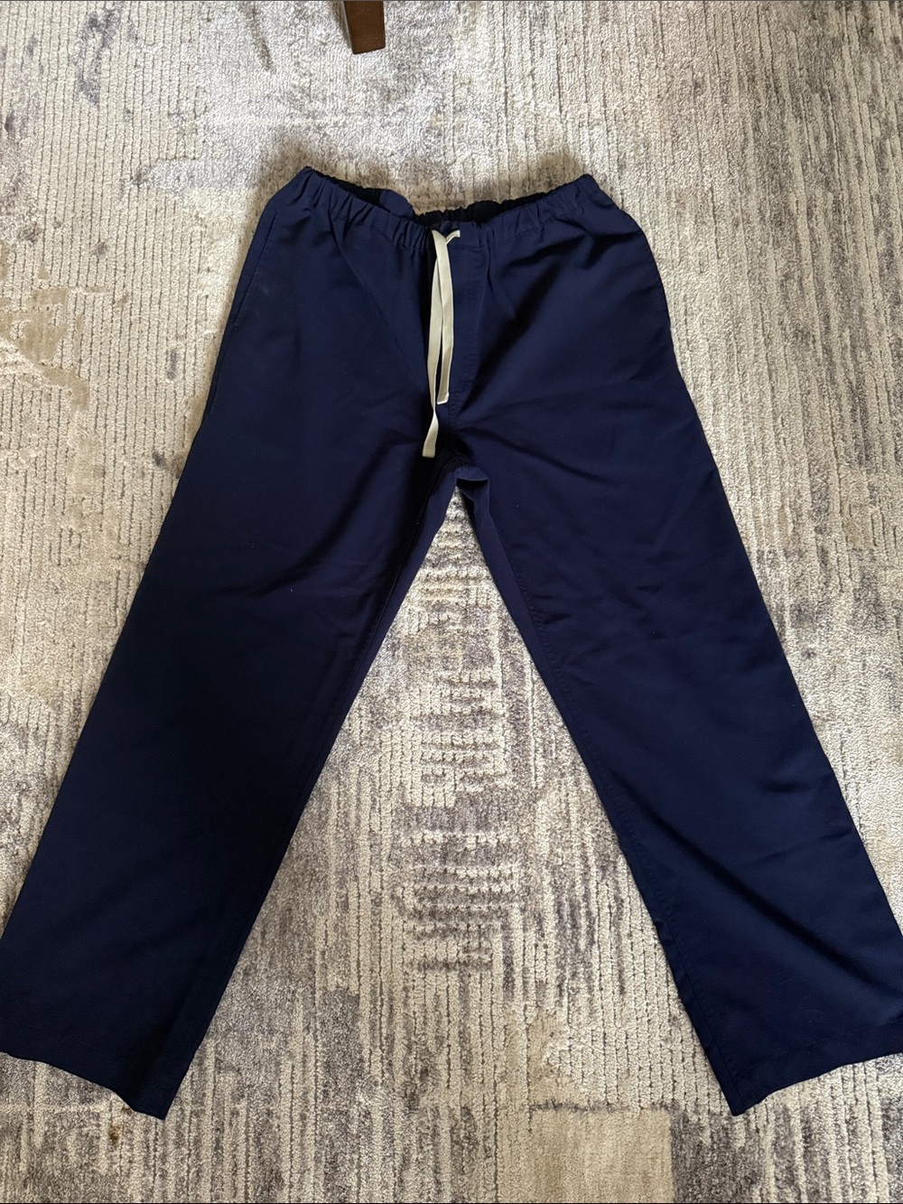 Figs Women’s Navy Scrub Top and Jogger Pants with Cream Drawstrings - Technical - Picture 12 of 16